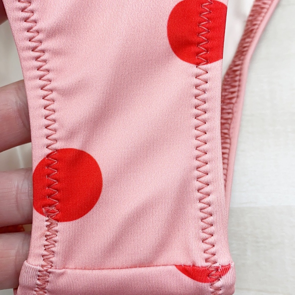 SOLID & STRIPED The RACHEL Bottom Pink Red Dot NWT - Picture 14 of 14